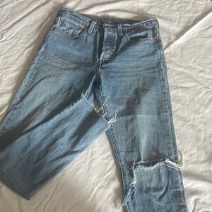 501’s Levi’s Skinny Distressed Blue Jeans